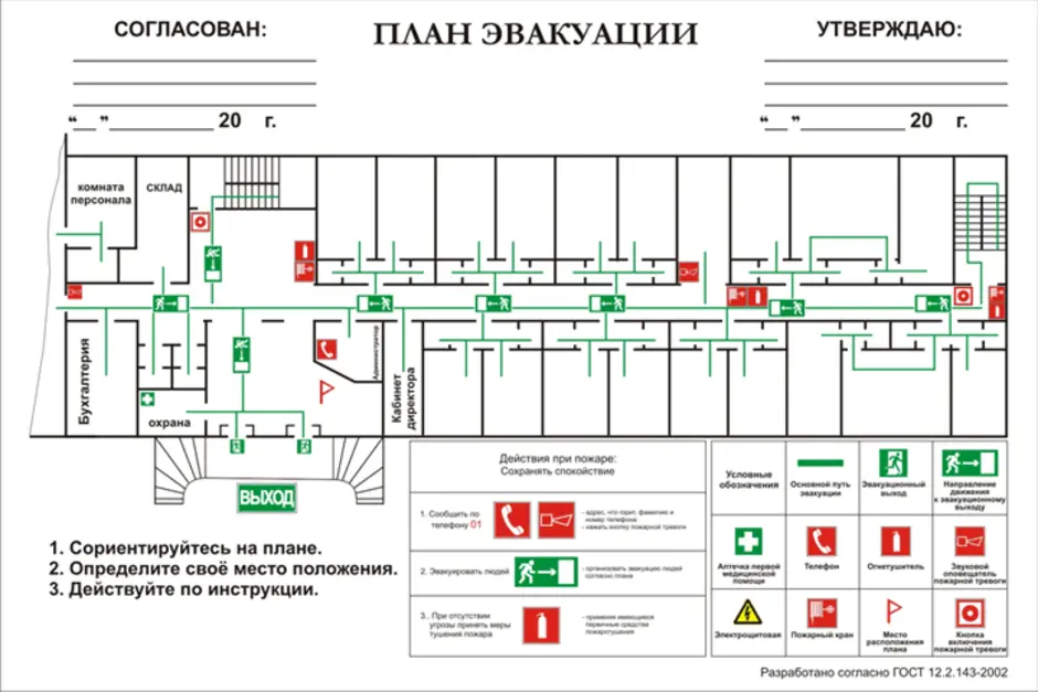 Примерный план эвакуации детей (учащихся и воспитанников) на случай возникновения пожара