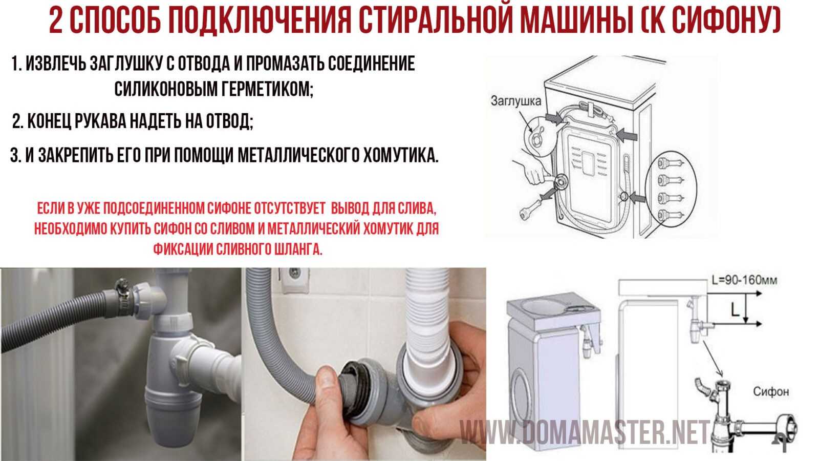 Переходники для стиральной машины на канализацию и воду