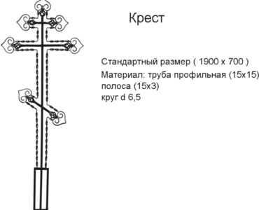 Крест на могилу из металла на кладбище: размеры и чертежи