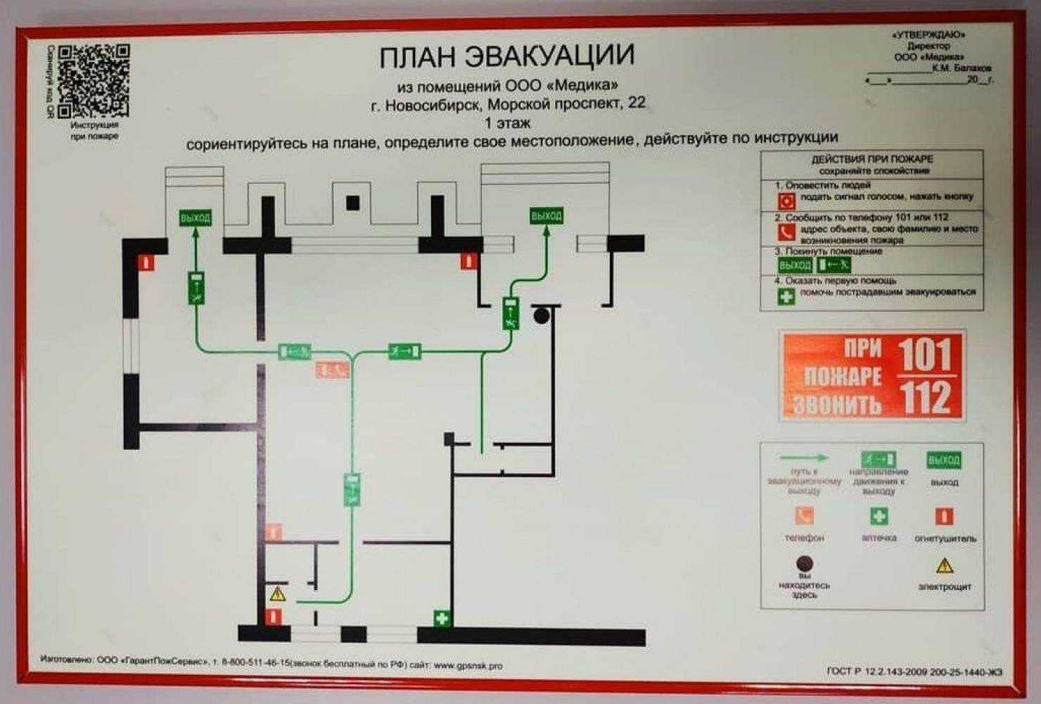 Правила использования фотолюминесцентных планов эвакуации: стандарты