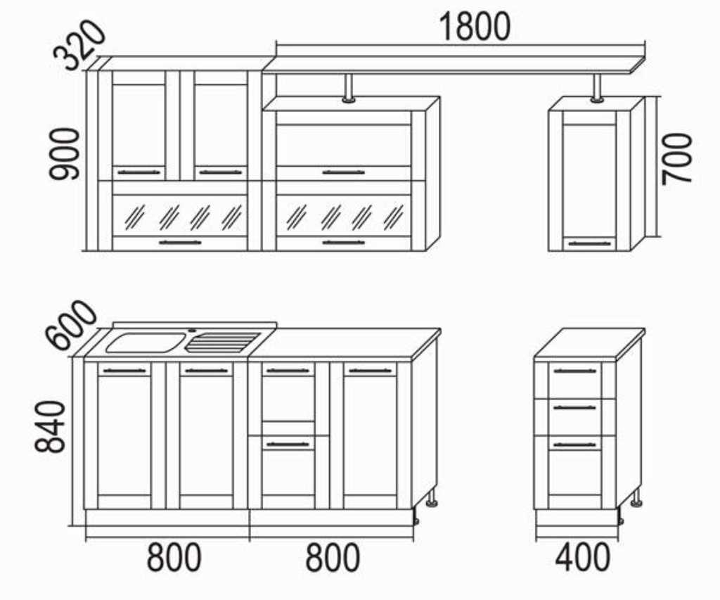 Как правильно варьировать стандартными размерами кухонных шкафов