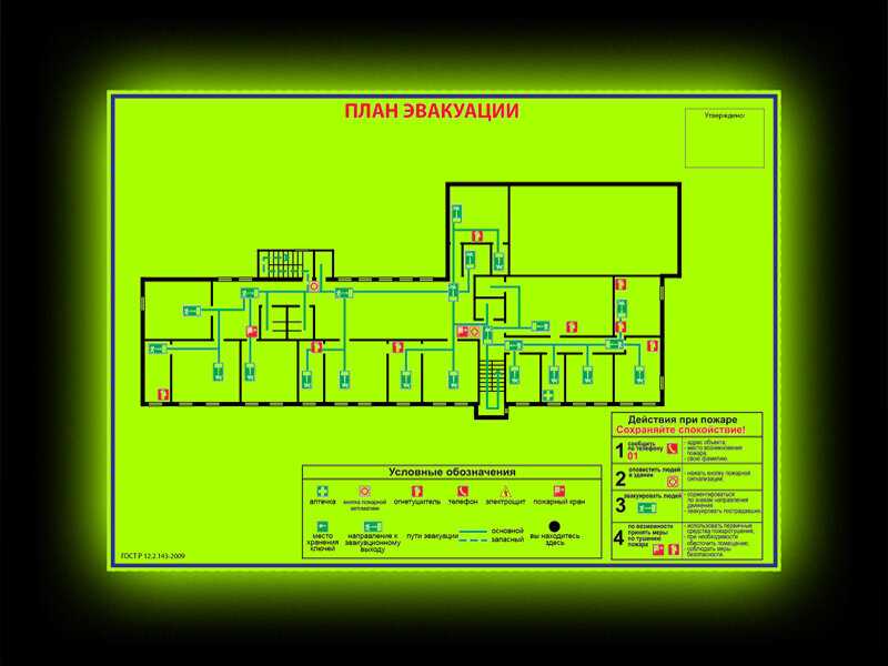 Пожарная безопасность: должен ли план эвакуации обязательно быть фотолюминесцентным