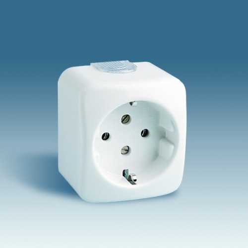 Efapel 45131 sbr розетка 220в 2к+з, (45х45мм), белая