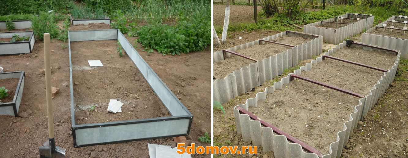Грядки из шифера