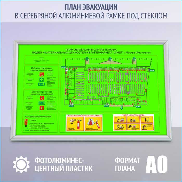 Разработка и изготовление плана эвакуации при пожаре