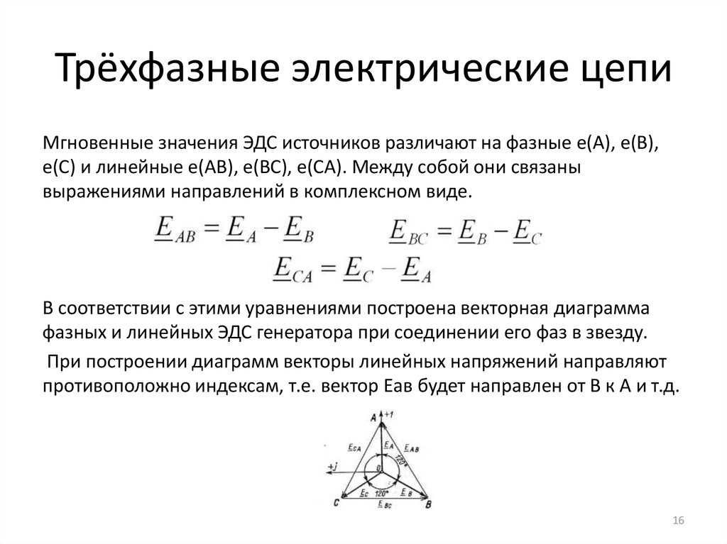 Принцип трехфазных электрическиих цепей