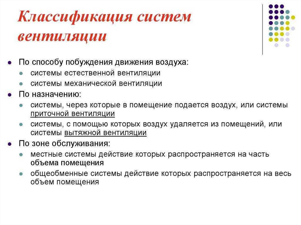 Типы систем вентиляции. особенности основных типов систем вентиляции - естественной и искусственной вентиляции, приточной и вытяжной вентиляции.