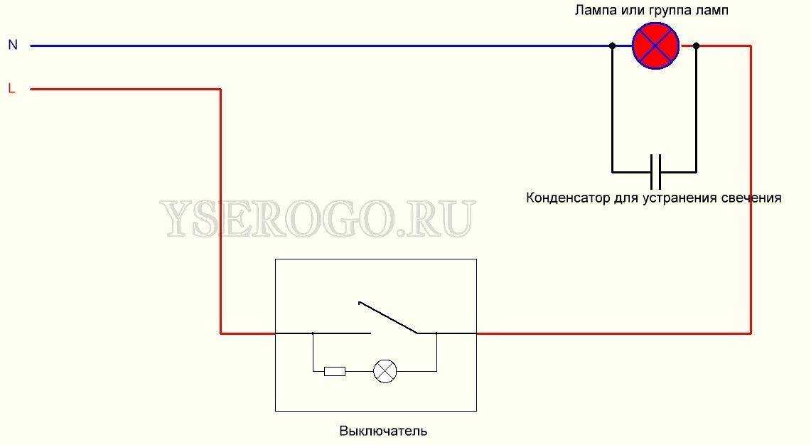 Почему моргает светодиодная лампочка при выключенном свете